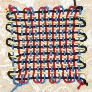 Pin loom woven square