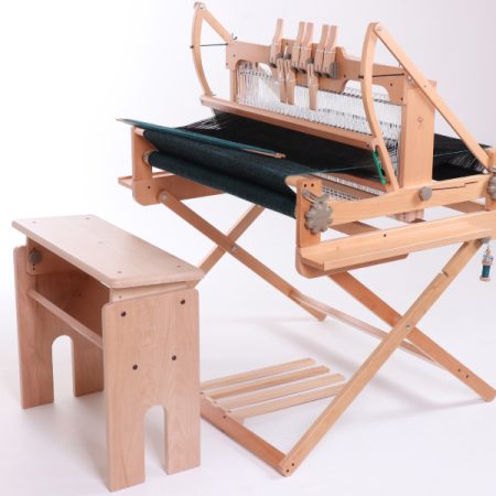 Ashford Hobby Bench 2 shown next to Ashford Table Loom and Stand