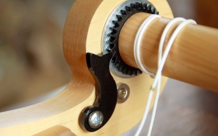 Showing the gear and prawl on a Kromski Loom.